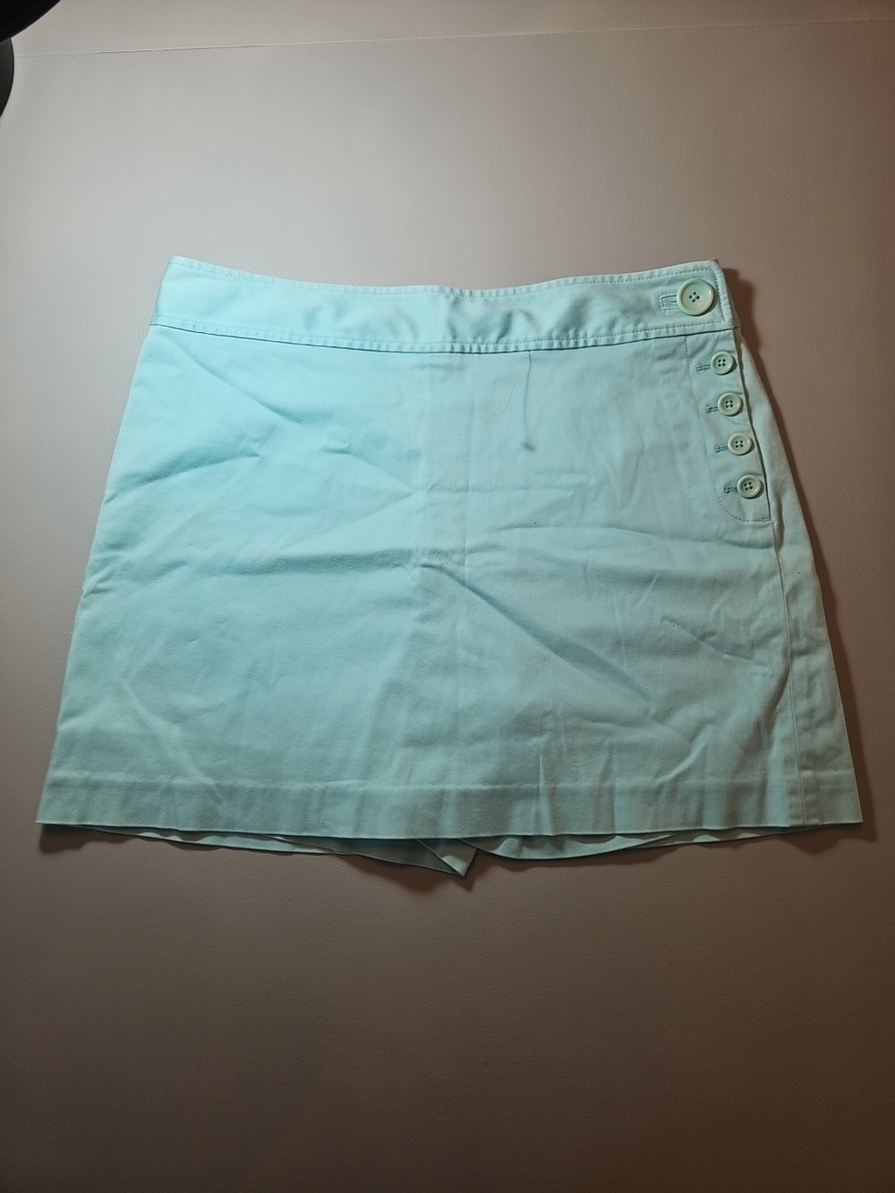 Ann Taylor Light Aqua Blue Skort with Side Buttons NWOT
